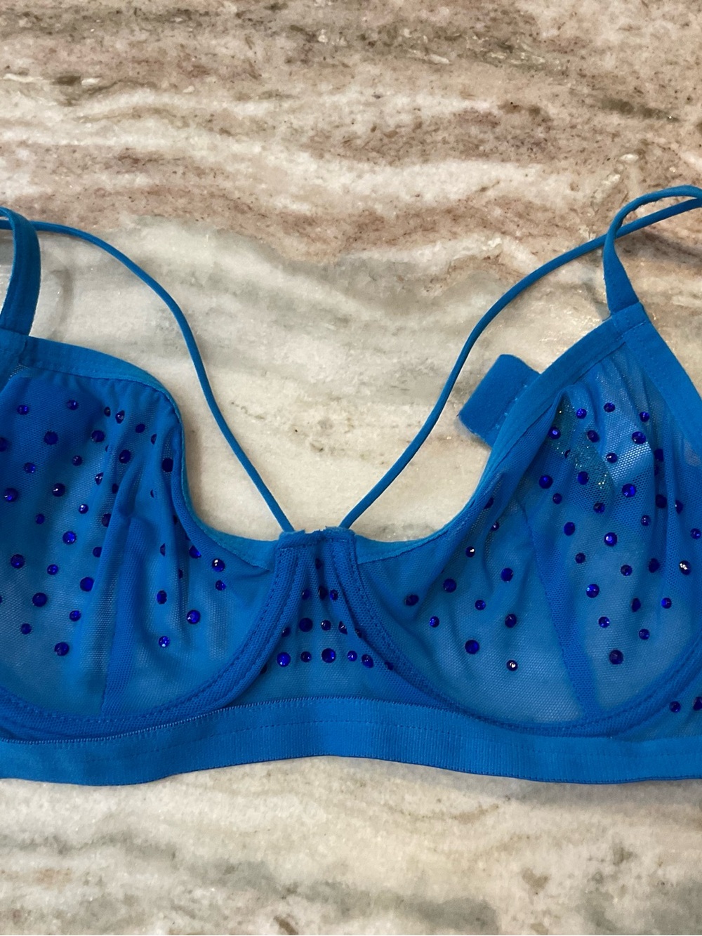 Watch Out For Me Rhinestone Mesh Set - Blue - Picture 3 of 10